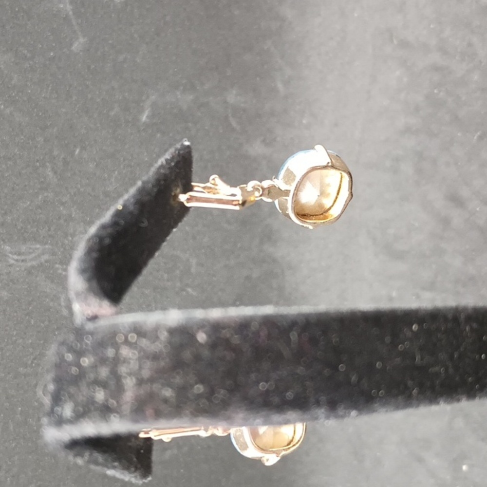 No Brand Blue Rhinestone Lever Back Dangle Earrings - Picture 3 of 3